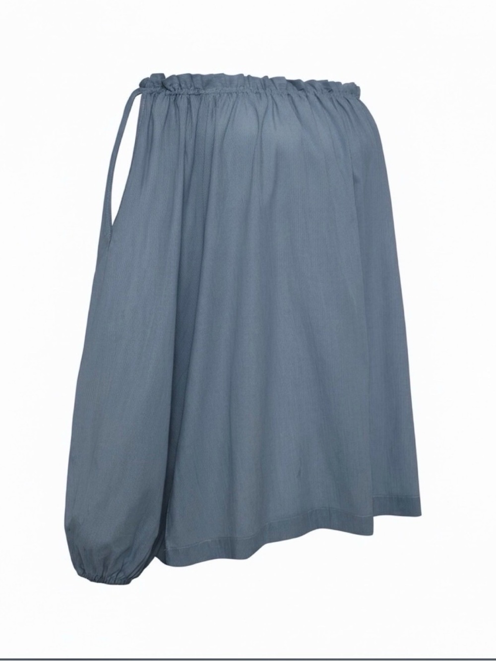 Gold Hawk Rayon/Linen Off the Shoulder LS Top (Blue Chalk)